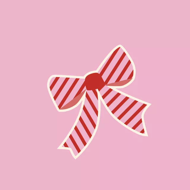 Kissen Schleife rosa gestreift