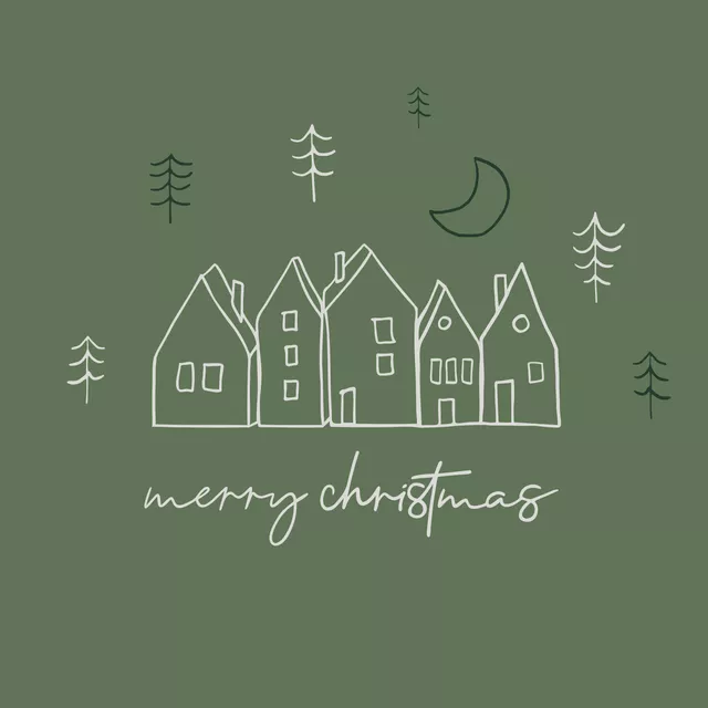 Servietten Merry Christmas Häuser