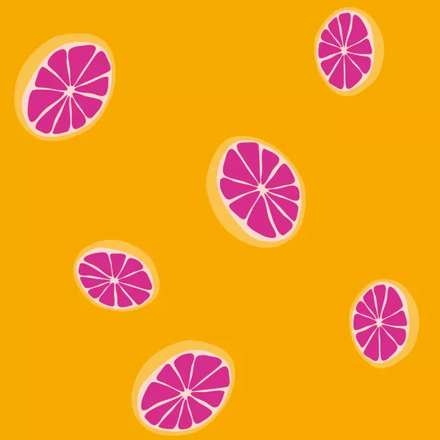 Tischdecke Grapefruit Muster pink gelb