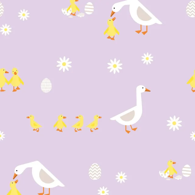 Tischläufer Ostern Gans & Küken Muster
