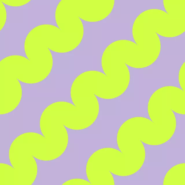 Kissen Diagonale Bubble lila gelb