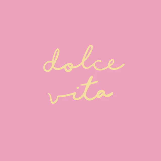 Tischset Dolce Vita Typo gelb rosa