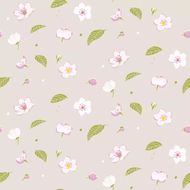 Kissen Kirschblüten Muster beige