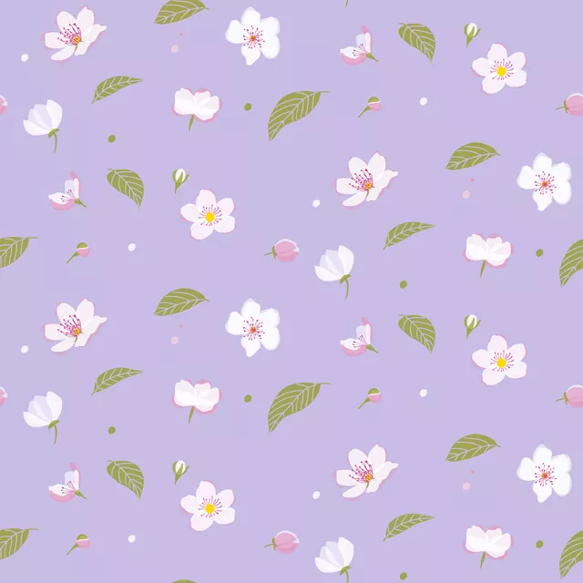 Kissen Kirschblüten Muster lila