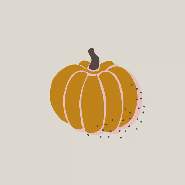 Kissen Herbstliebe Kürbis beige