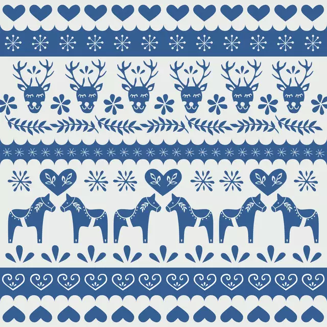 Servietten Schwedisches Muster Blau