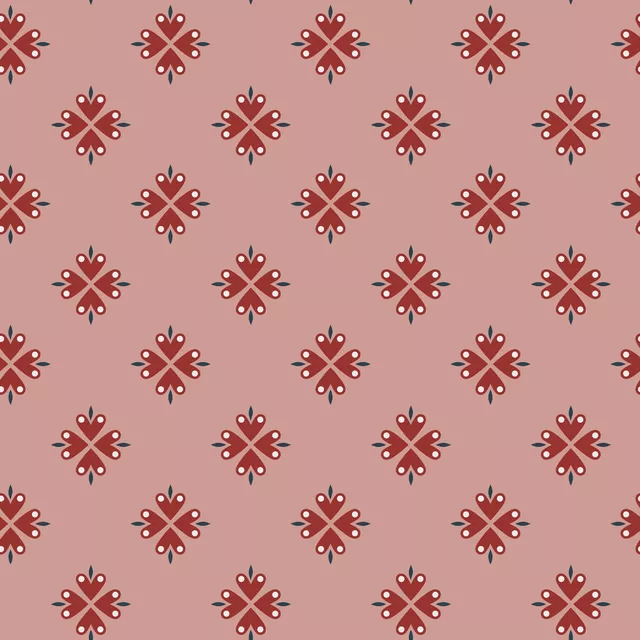 Tischdecke Muster Herzblume altrosa