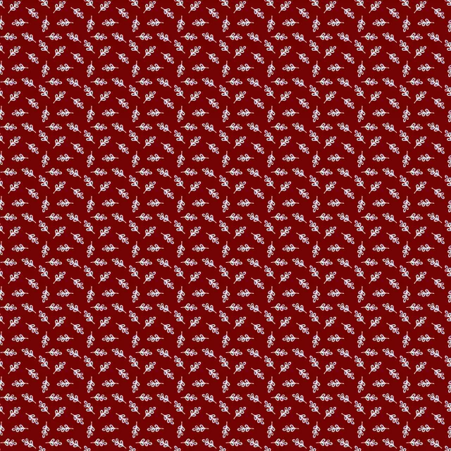 Servietten Weiß-Blaue Blätter auf Rot