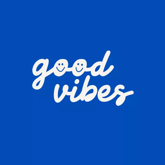Kissen good vibes blau