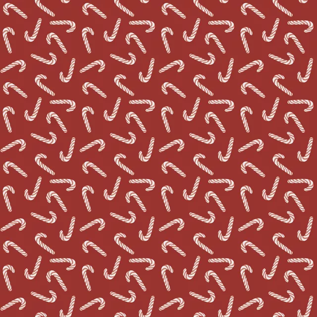 Tischdecke Muster Zuckerstangen rot