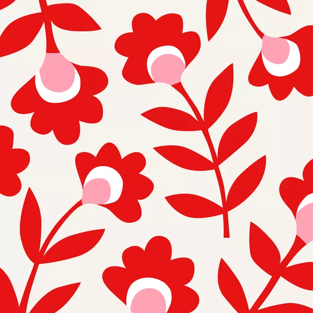 Kissen Sommerblumen rot