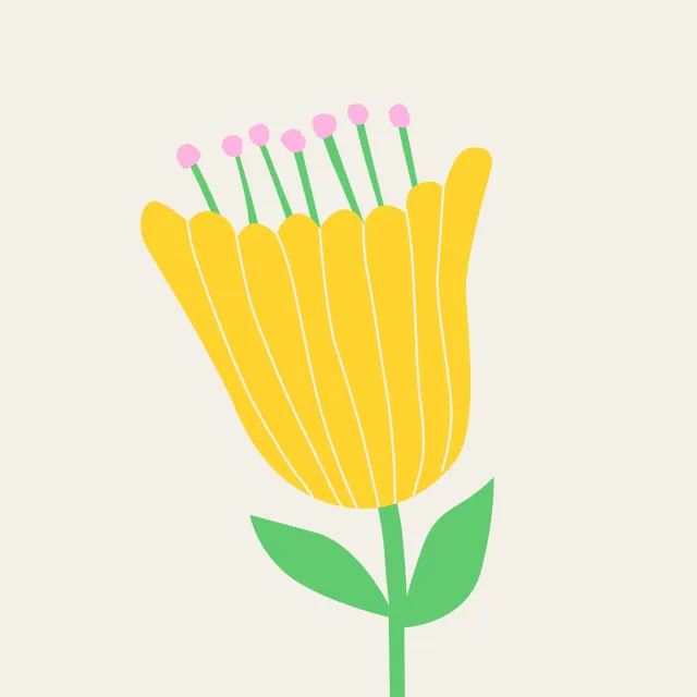 Kissen Blume gelb