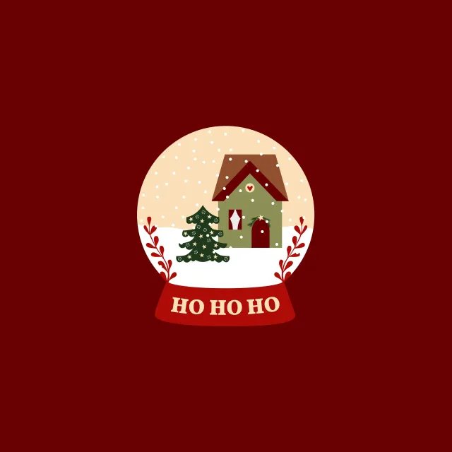 Kissen Schneekugel Ho Ho Ho