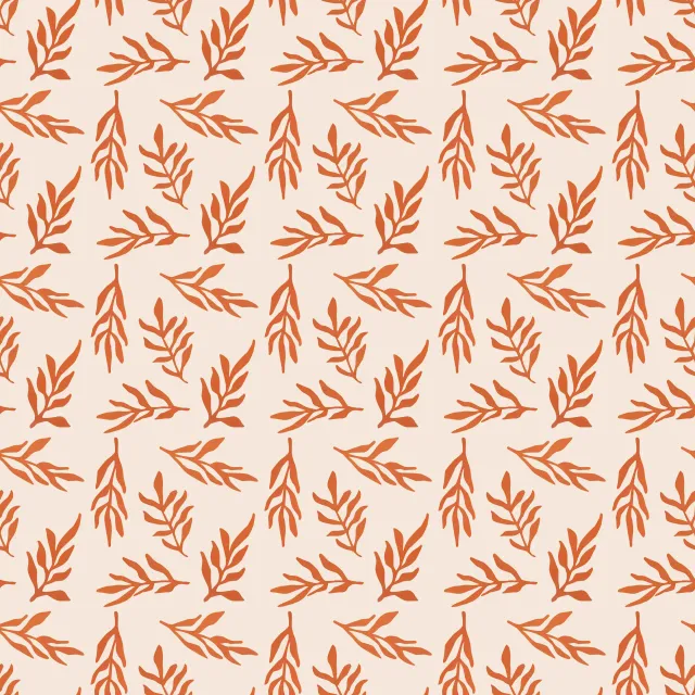 Kissen Muster Blätter orange
