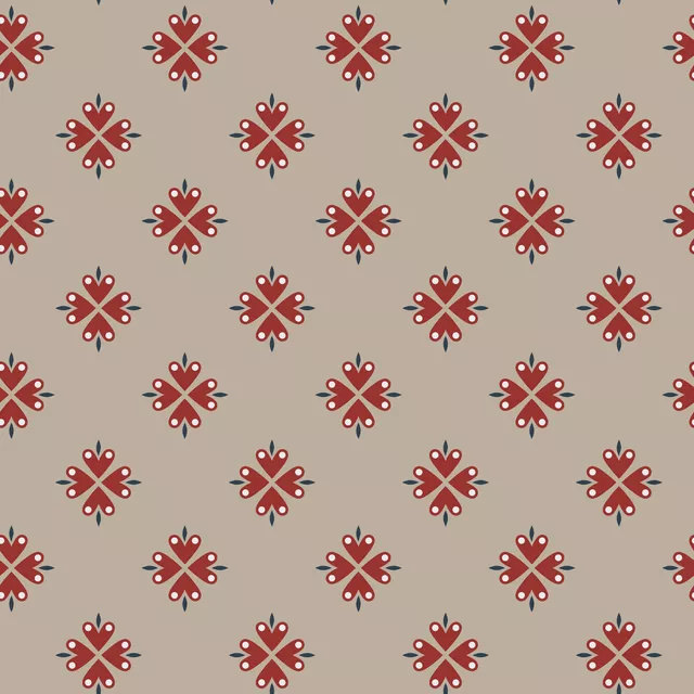Tischdecke Muster Herzblume beige