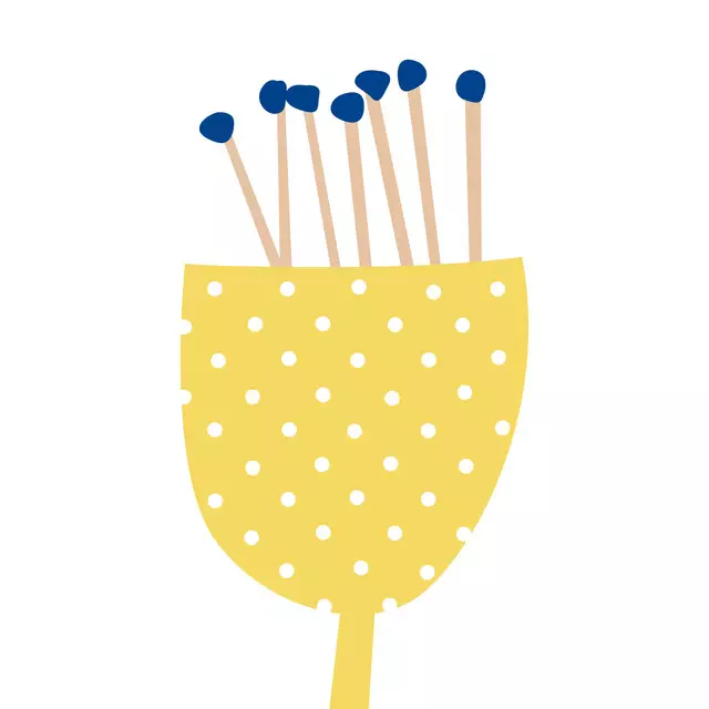 Sitzkissen Gelbe Blume mit Punkten