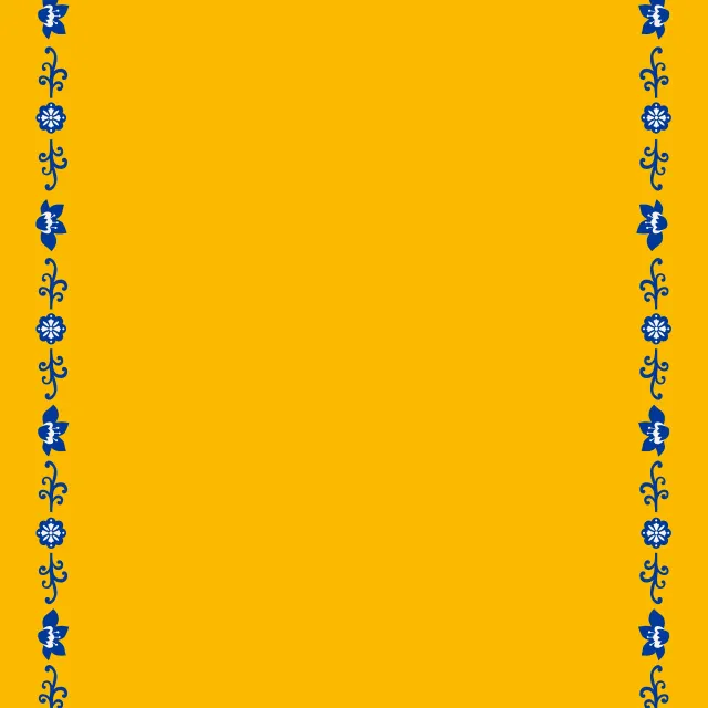 Tischläufer Folkart blau-gelb
