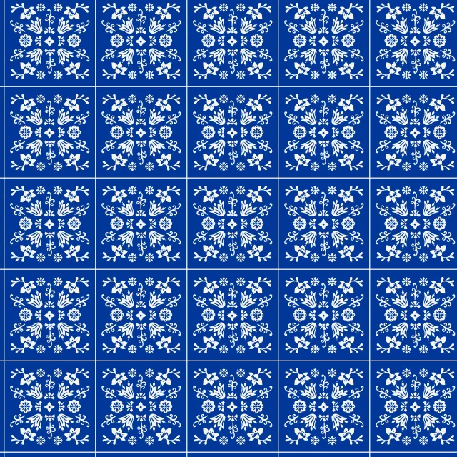 Dekovorhang Muster Folkart Fliesen II