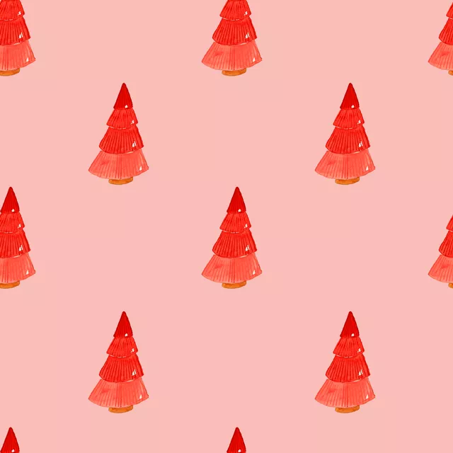 Sitzkissen trees-pattern red rosa