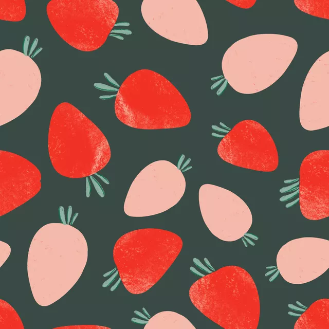 Sommertag Erdbeeren Dark Green
