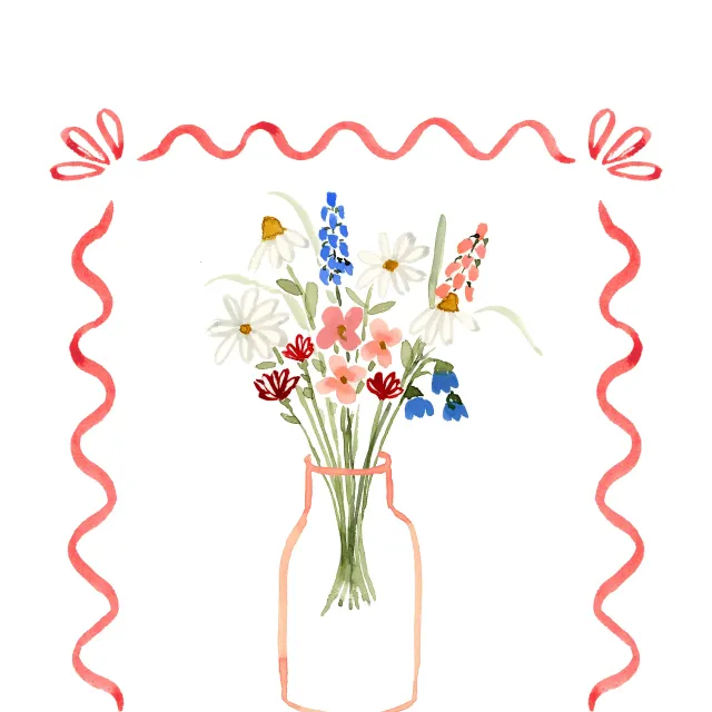 Tischset Midsummer Blumenvase