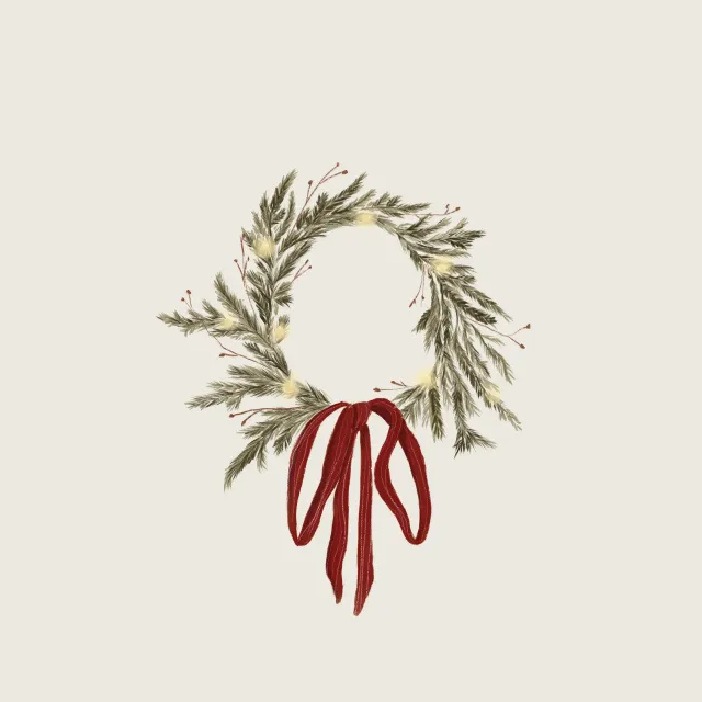 Kissen vintage christmas wreath