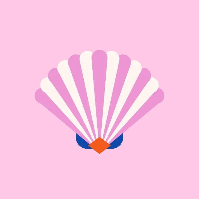 Bodenkissen Shell and Stripes Pink