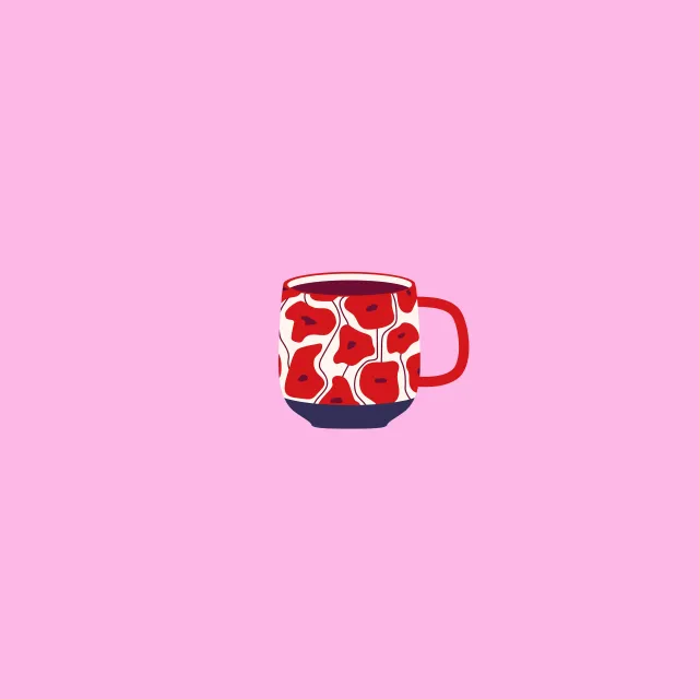 Kissen Poppy Pattern Cup