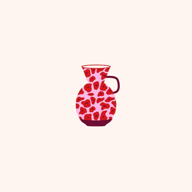 Kissen Poppy Pattern Vase