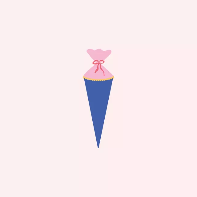 Kissen Schultüte Blau Rosa