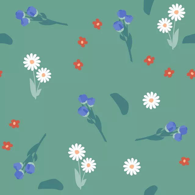 Bettwäsche Blumenwiese grün