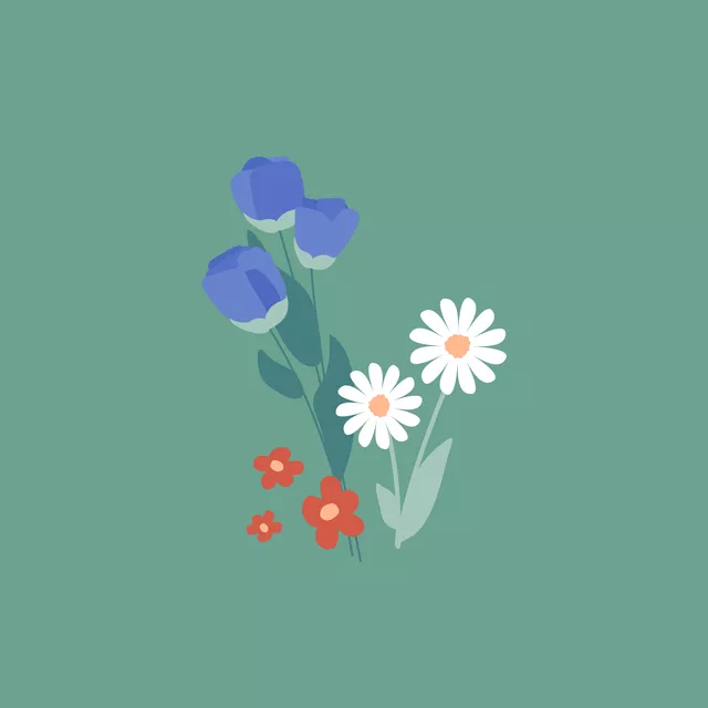 Kissen Gartenblumen grün