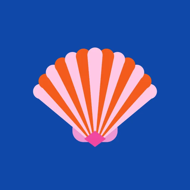 Kissen Shell and Stripes Orange