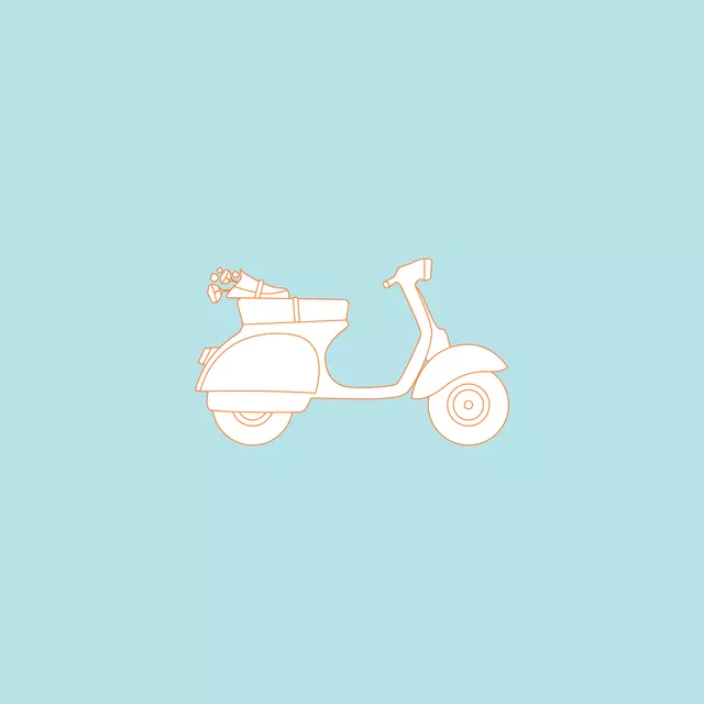 Vintage Vespa Outline