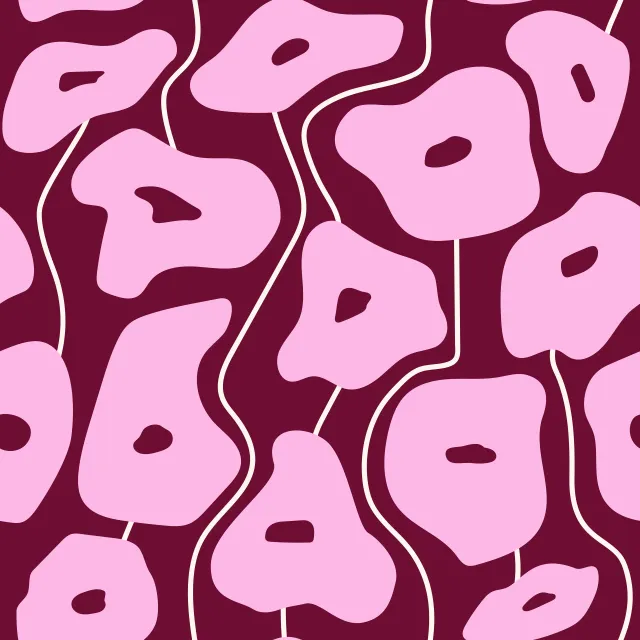 Tischläufer Poppy Pattern Bordeaux