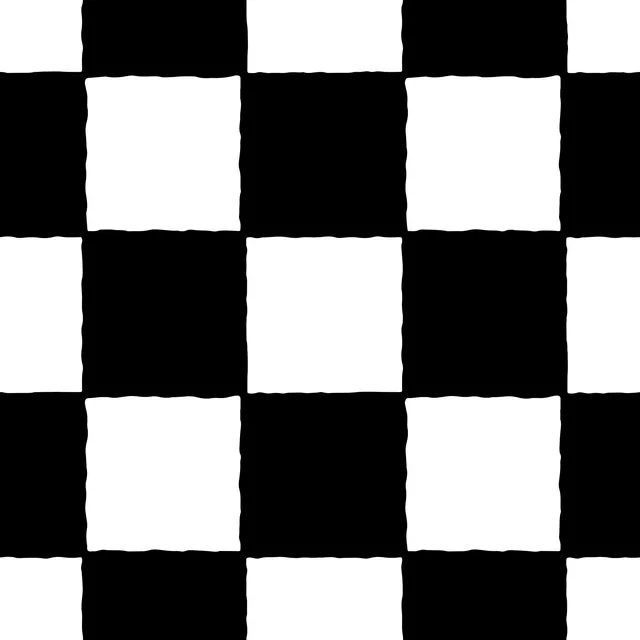 Tischläufer Wavy check (schwarz-weiß)