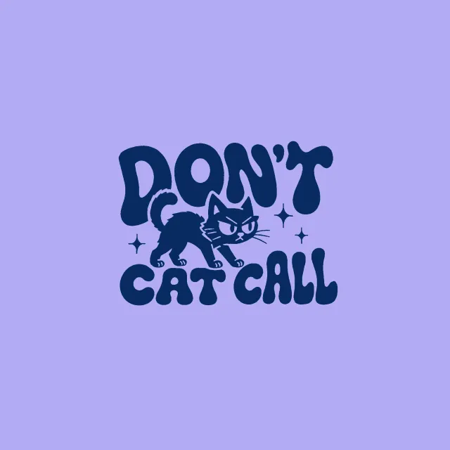 Kissen Don't Cat Call (blau)