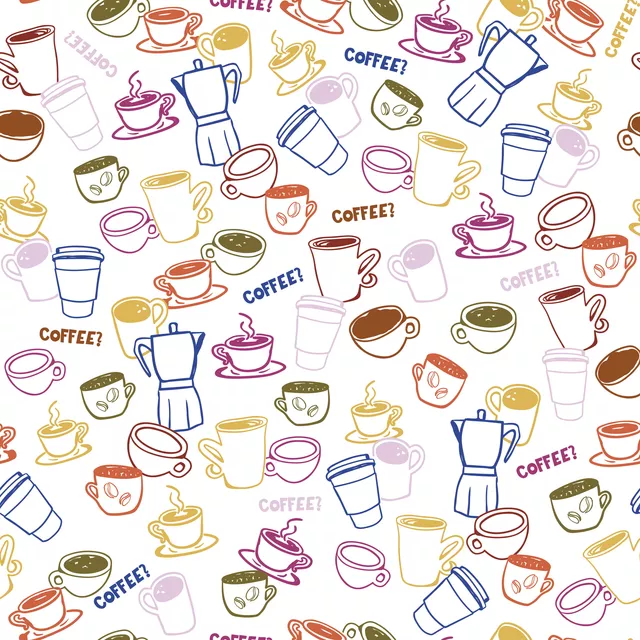 Tischdecke Coffe Mugs allover
