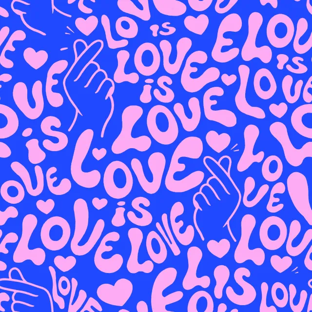 Kissen Love is Love (blau)