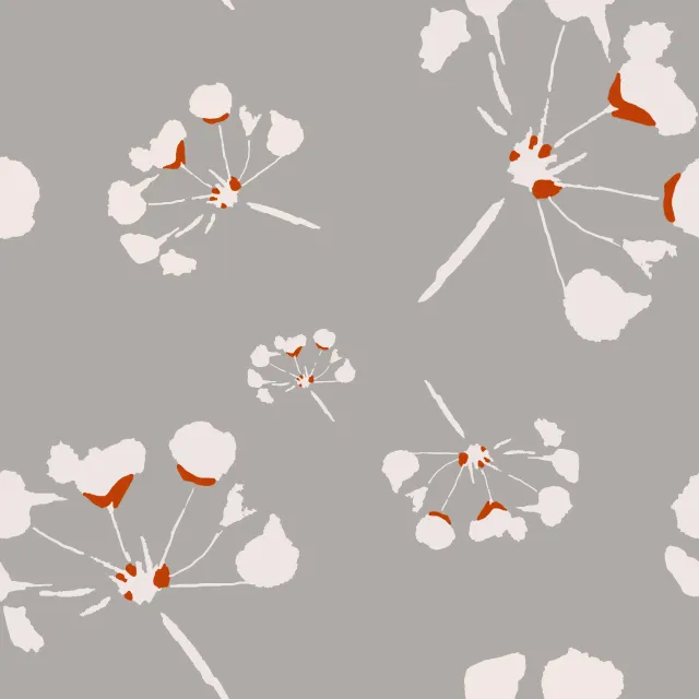 Bettwäsche Blüten auf Grau