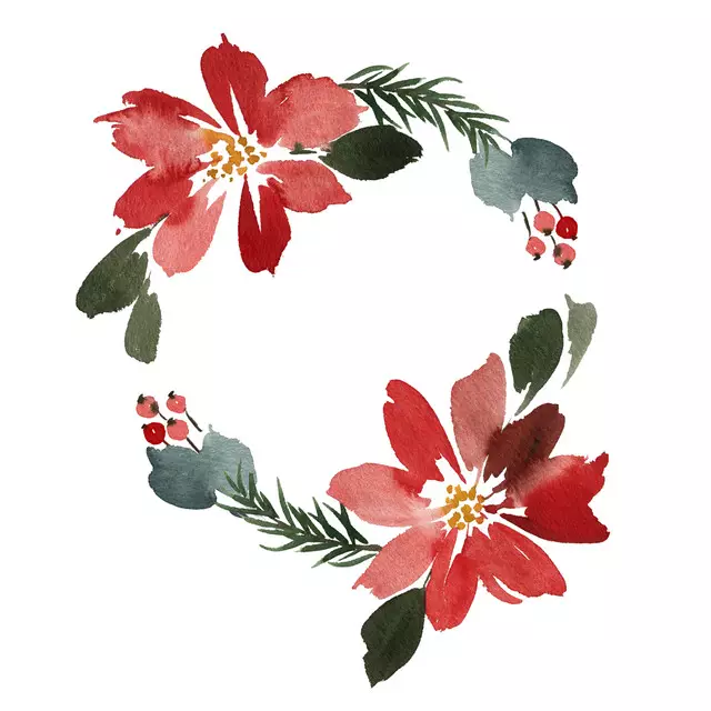 Tischdecke Floral Christmas Wreath