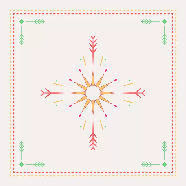 Kissen Cool Boho Sun Ornaments creme