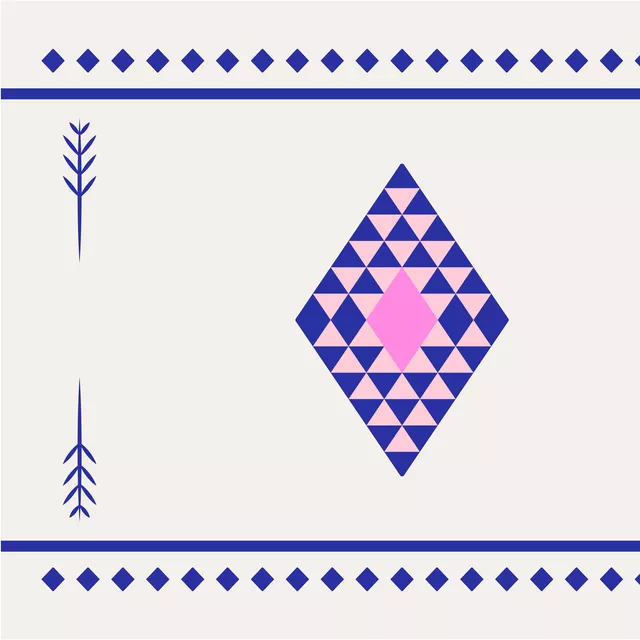 Cool Boho Triangles blue