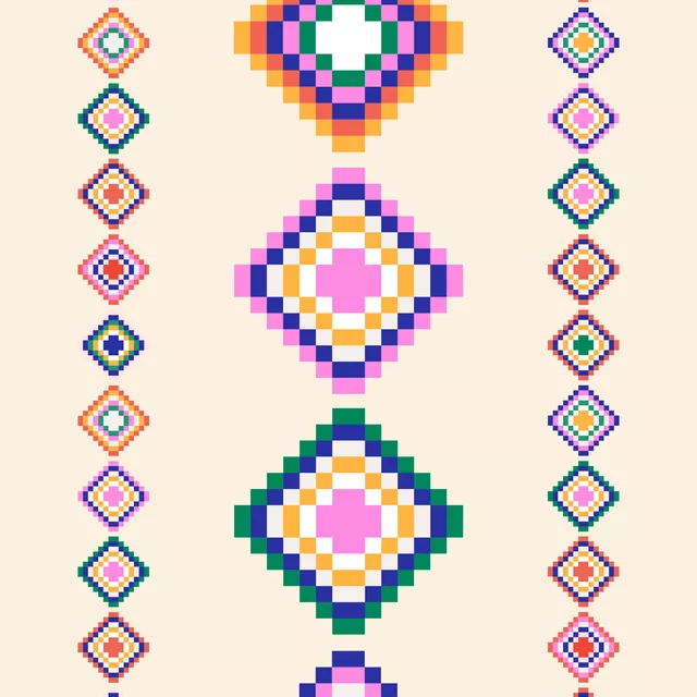 Tischläufer Cool Boho Diamond Mosaic