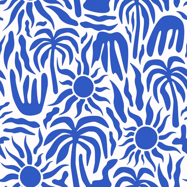 Palmeras y Sol azul