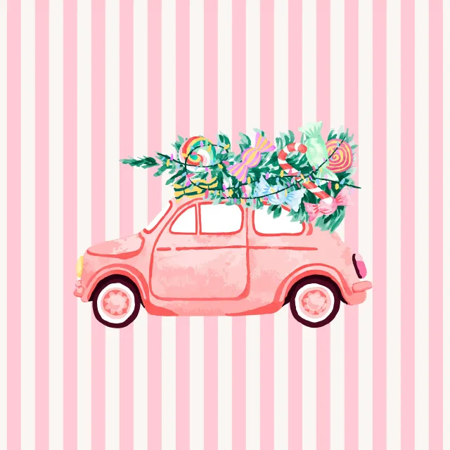 Tischset Candy Christmas Car