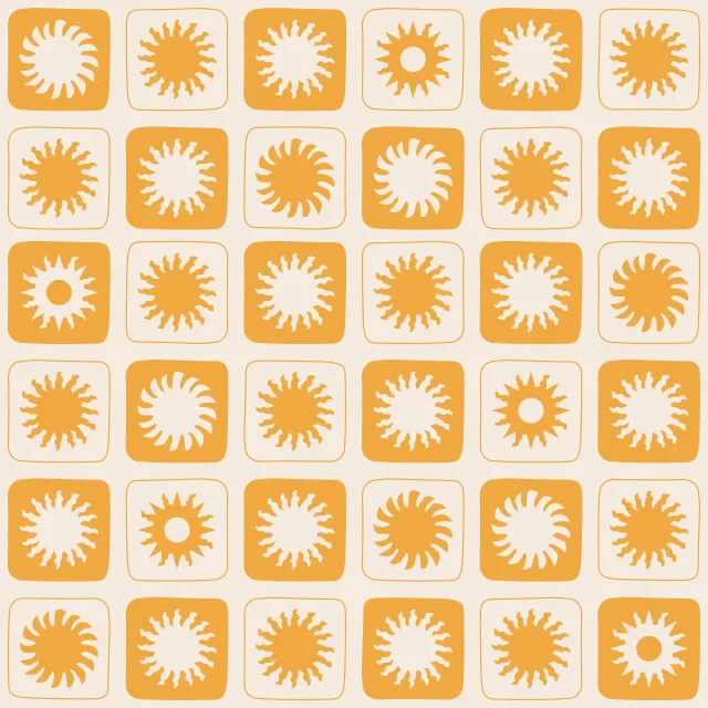 Kissen Abstract Sun Pattern yellow