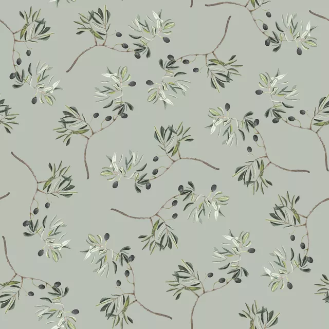 Tischläufer Olives Noires Sur Vert Olive