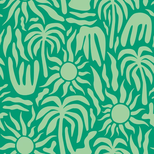 Palmeras y Sol verde