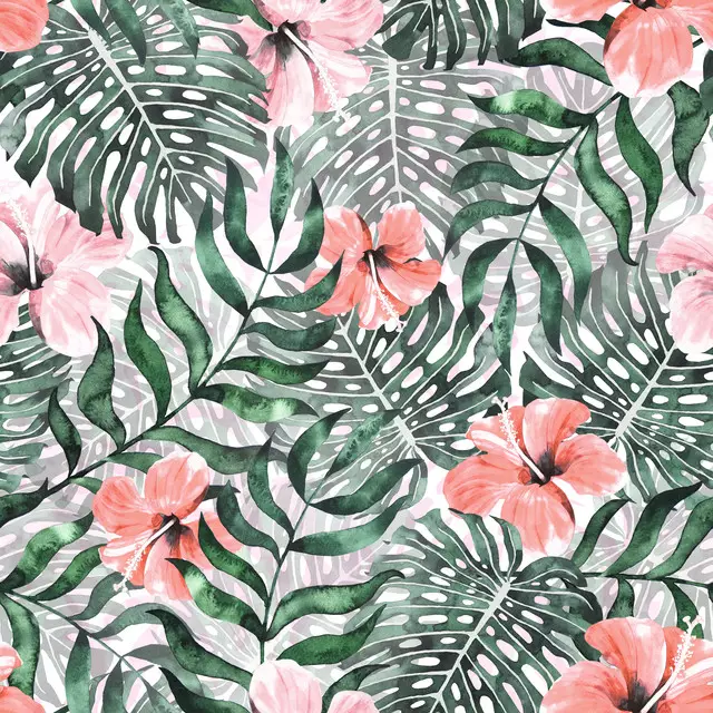 Kissen Tropical Hibiscus Pink